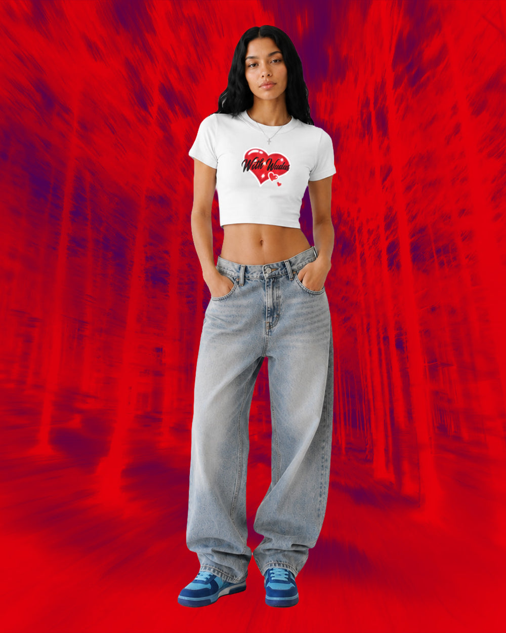 With Wudas Heart Crop Top